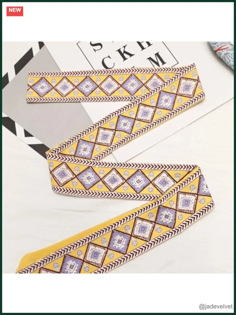 2 Pack Silk Purse Scarf for Handbags Head Hair Ribbon Fashion Skinny Scarf Long